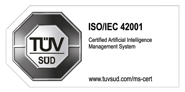 TÜV SÜD certified — ISO/IEC 42001, Artificial Intelligence Management System